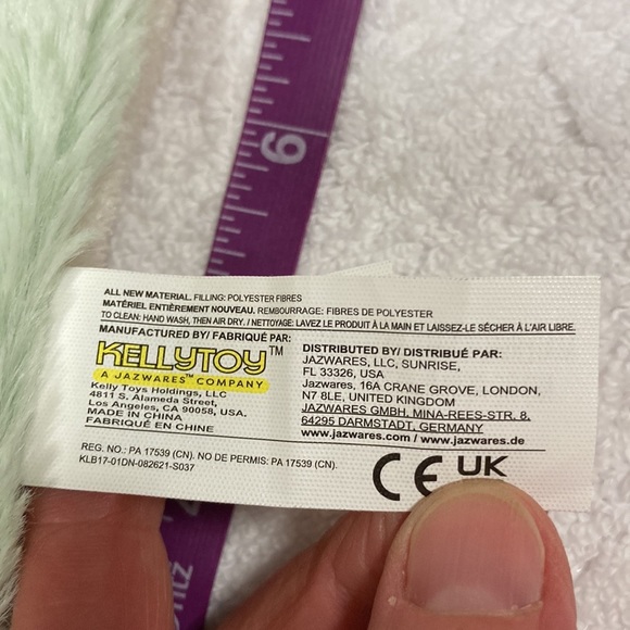 Kellytoy plush green dinosaur lovey security blanket - Picture 4 of 6